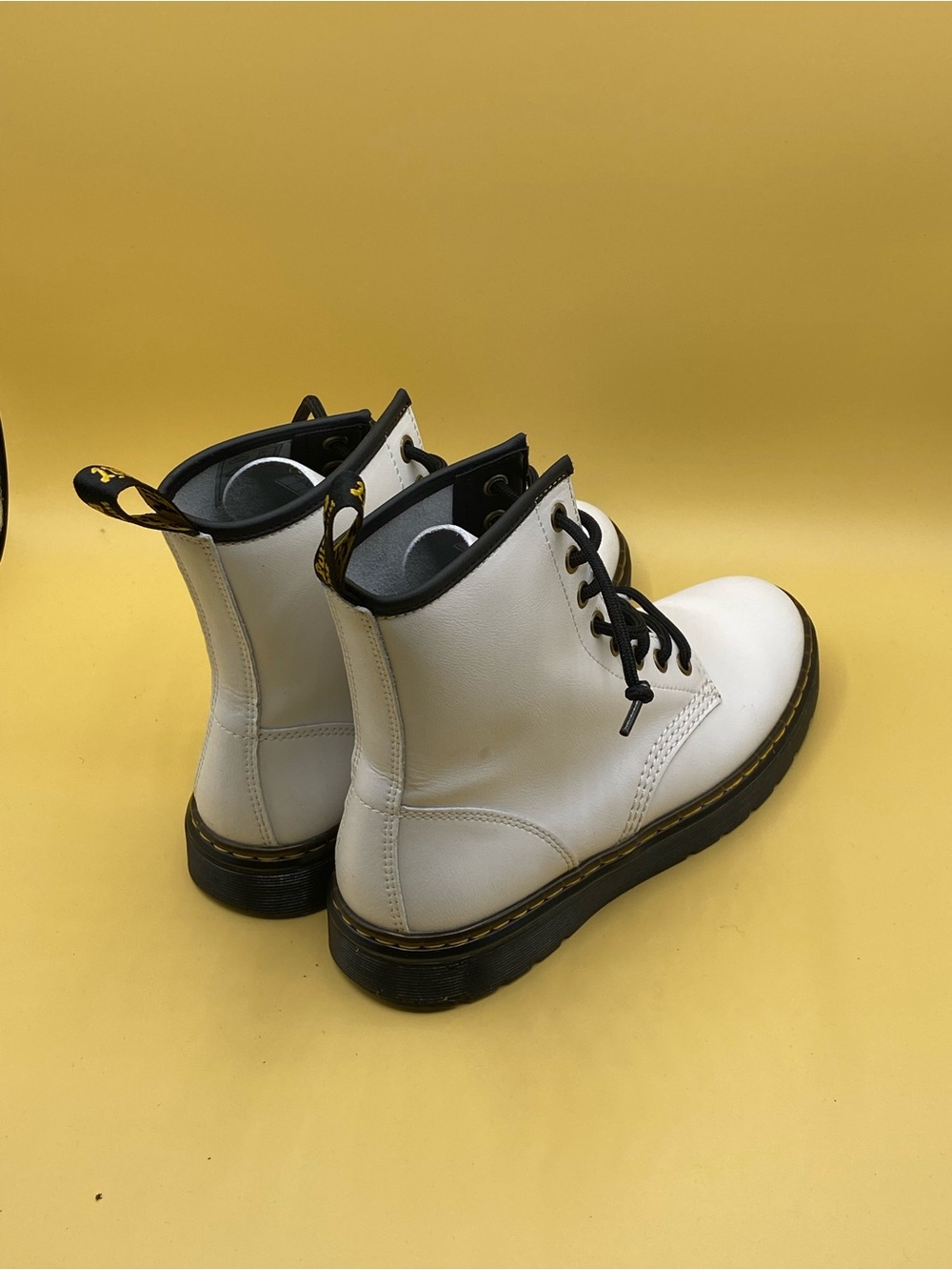 Dr. Martens White and Black Lace-Up Ankle Boots - Picture 4 of 4